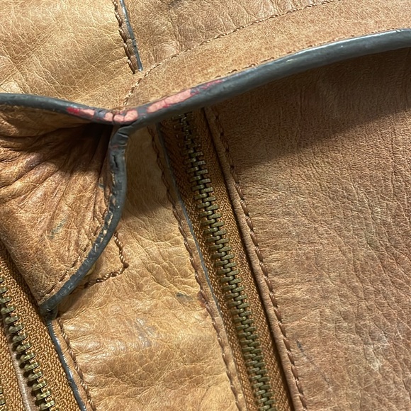 EUC Vintage Lucky Brand Large Y2K Tan Leather Double Strap Tote Shoulder Bag - Picture 14 of 16